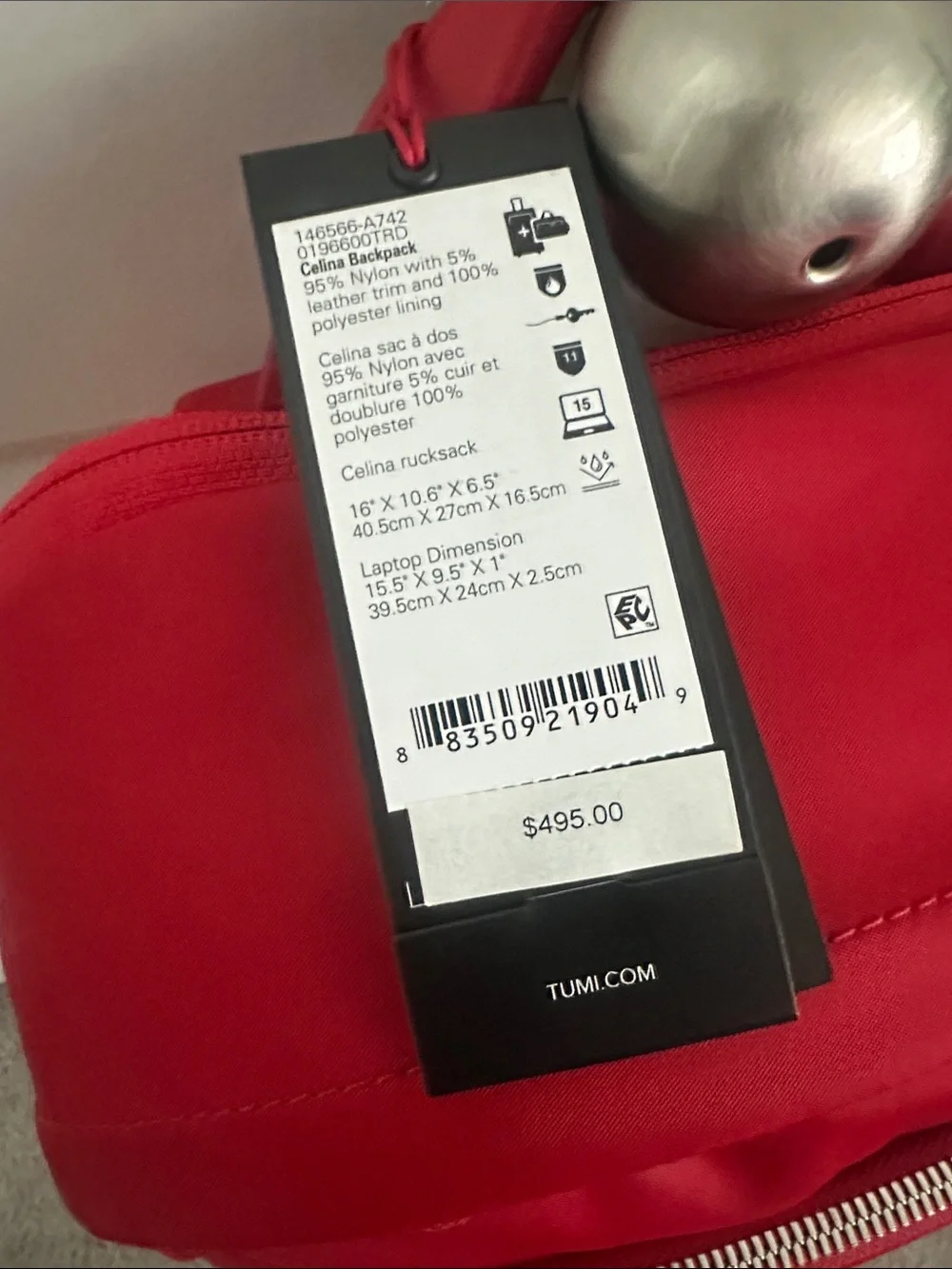 TUMI Red Voyager Backpack - Sleek Everyday Carry